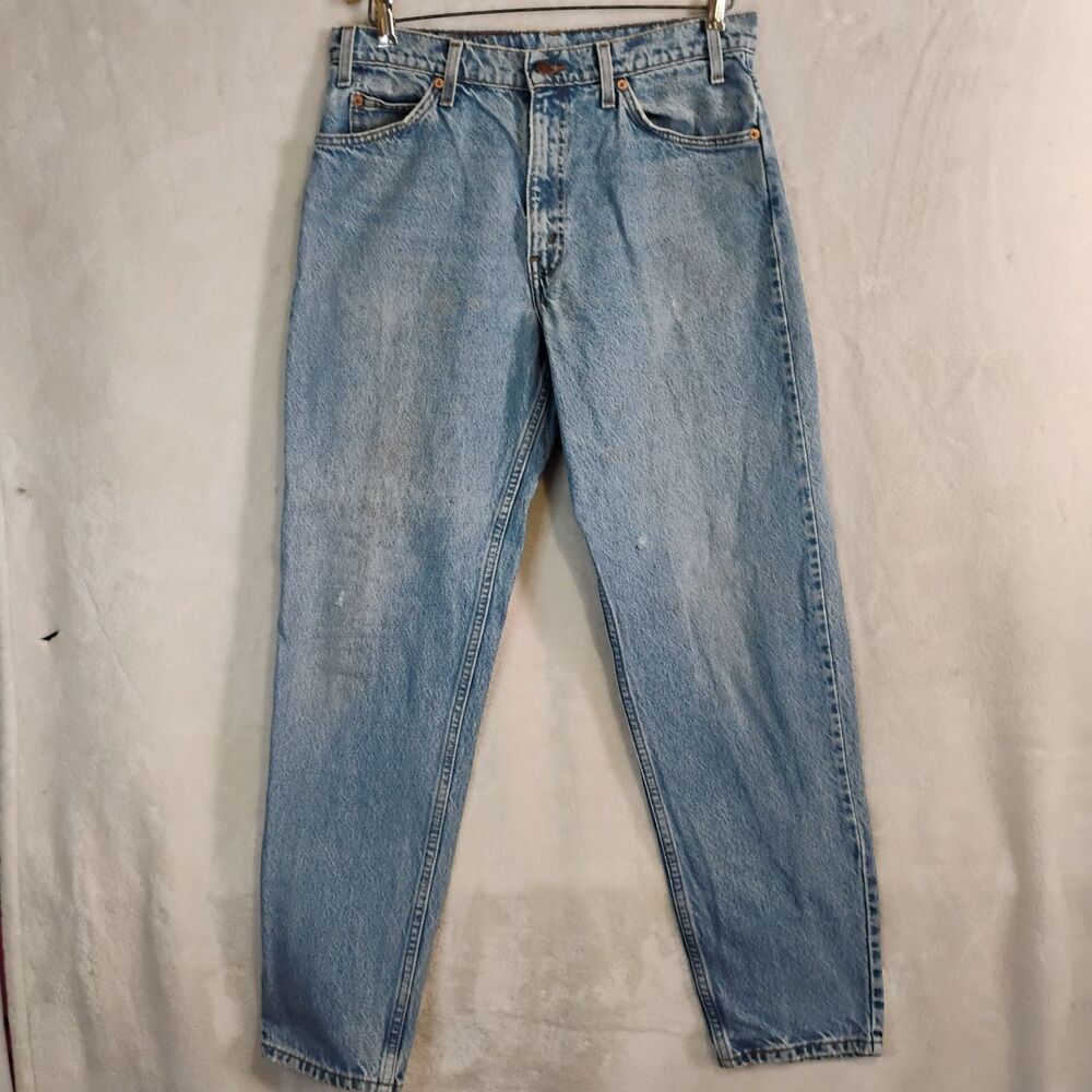 Vintage 90s Levi's 550 Orange Tab Jeans Mens 34x32 (33x30) Light Wash Distressed